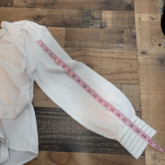 NWOT 8 Foxiedot White Tie Front Neckline Blouse - Picture 2 of 6